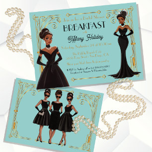 Bridal Breakfast Black Dress Afroamerikaner Einladung
