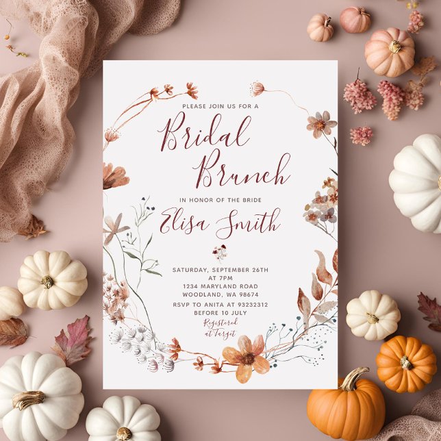 Bridal Brunch Autumn Brautparty Boho Wildblume Einladung (Von Creator hochgeladen)