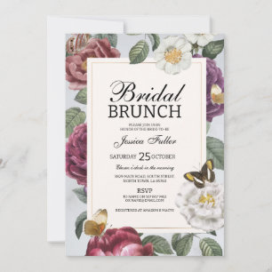 Bridal Brunch Bloom Floral Butterfly Vintag Einladung