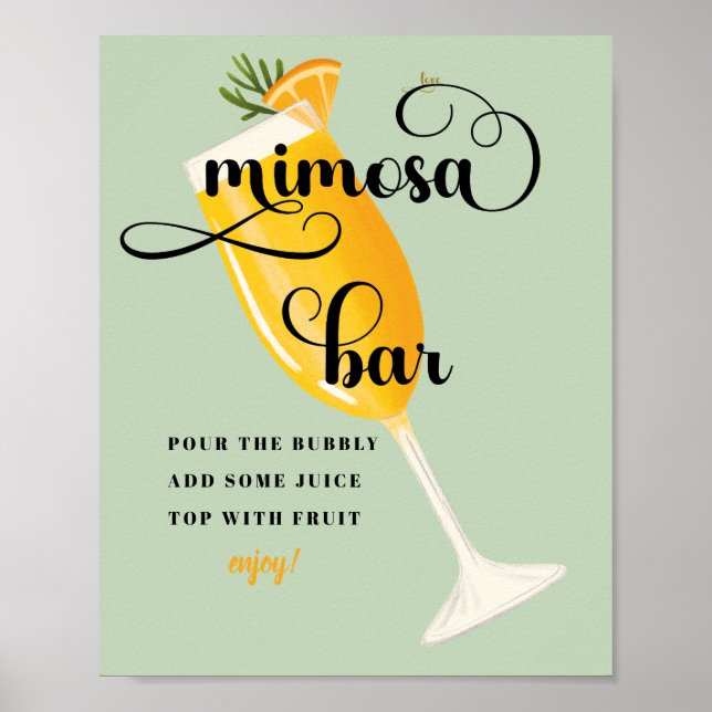 Bridal Brunch Brautparty | Mimosa Bar Sign Poster (Vorne)
