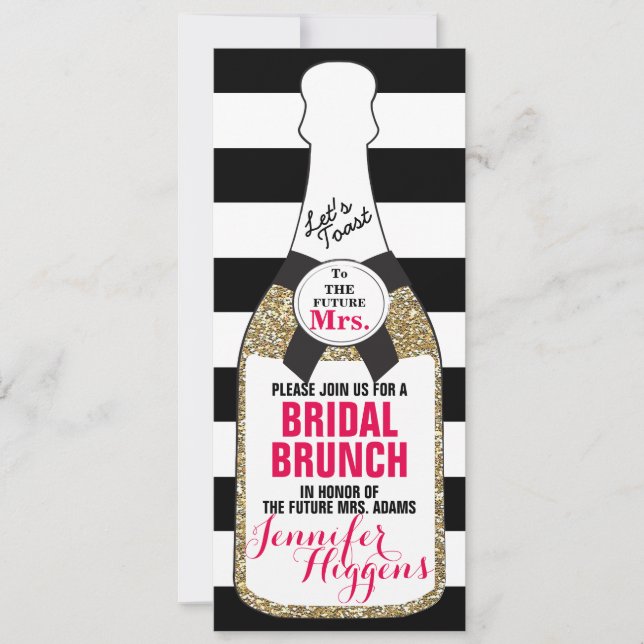 Bridal Brunch Bridal Dusche Einladung Champagner (Vorderseite)