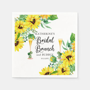 Bridal Brunch & Bubbly Dusche Boho Sonnenblumen Serviette