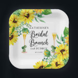 Bridal Brunch & Bubbly Shower Boho Sonnenblumen Pa Pappteller<br><div class="desc">Klassische und stilvolle,  moderne Sonnenblumen und Eukalyptus und anderes Gründesign "Bridal Brunch and Bubbly" auf weißem Hintergrund.</div>