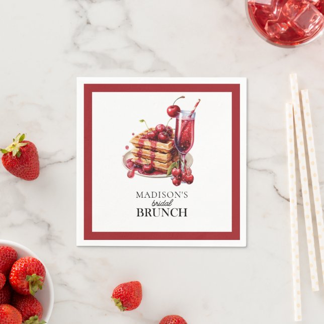 Bridal Brunch Cherry Celebration Custom Serviette (Beispiel)