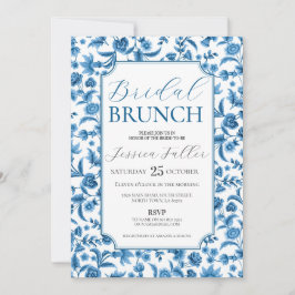 Bridal Brunch Chintz Blue & White Floral Ditsy Einladung