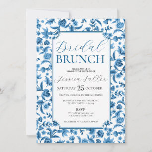 Bridal Brunch Chintz Blue & White Floral Ditsy Einladung