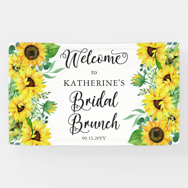 Bridal Brunch Dusche Boho Sunflowers | Eukalyptus Banner (Horizontal)