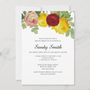 Bridal Brunch mit Hübschen Rose Einladung