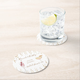Bridal-Brunch mit vergoldeten Cocktails in Gold Gl Runder Pappuntersetzer