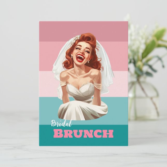 Bridal Brunch Save The Date (Stehend Vorderseite)