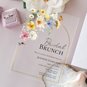 Bridal Brunch   Wildblume Boho Brautparty Acryleinladungen