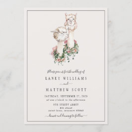Bridal Couple Llama Einmalige Hochzeit Einladung