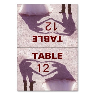 Bridal Couple Silhouette Herz in Sand Wedding Tischnummer