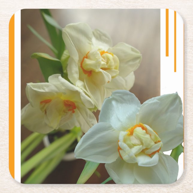 Bridal Crown Daffodis Design Paper Untersetzer (Vorderseite)
