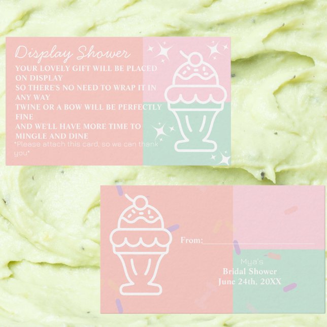 Bridal Display Showdusche mit Eiscreme Begleitkarte (Scooped Up Ice cream Bridal Display Shower Enclosure Card)