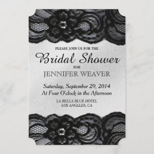 Bridal Dusche Einladung Black Lace and Satin