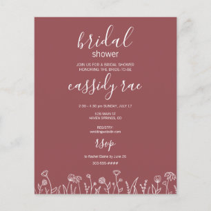 Bridal Dusche Einladung Budget Boho Blume Flyer