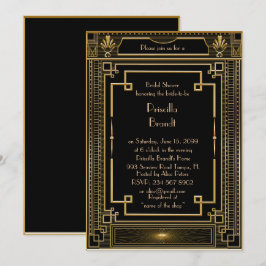 Bridal Dusche Einladung, großartig Gatsby Metall G Einladung