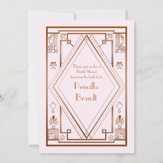 Bridal Dusche Einladung, großartiger Gatsby, goldf Einladung