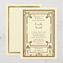 Bridal-Dusche Einladung, großartiges Gatsby-Metall