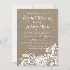 Bridal Dusche Einladung mit Burlap und Spitze