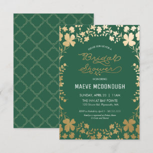Bridal Dusche Einladung, Vintag Green & Gold Einladung