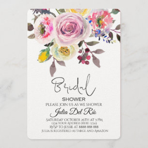 Bridal Dusche Einladung Vorlage bearbeitbar Rosa