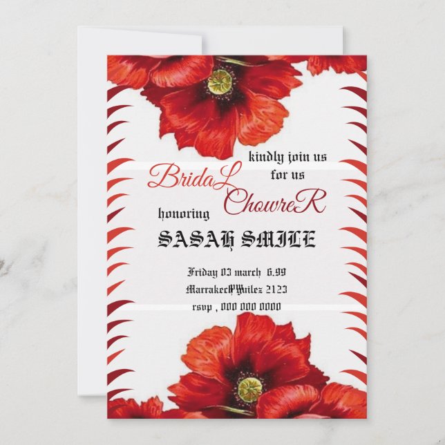 Bridal-Dusche Einladung, Wildblume Bridge Einladung (Vorderseite)