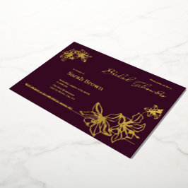 Bridal-Dusche Einladungsfolie Gold Folien Feiertagskarte