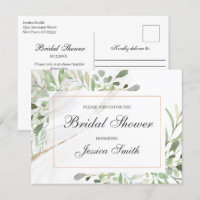 Bridal-Dusche Wasserfarbe Einladung Postkarte