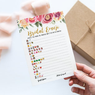 Bridal emoji game with Answers Brautparty Card Einladung
