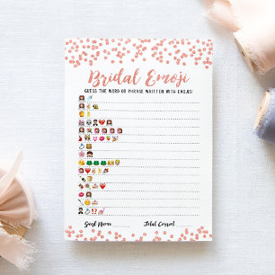 Bridal emoji game with Answers Brautparty Card Einladung