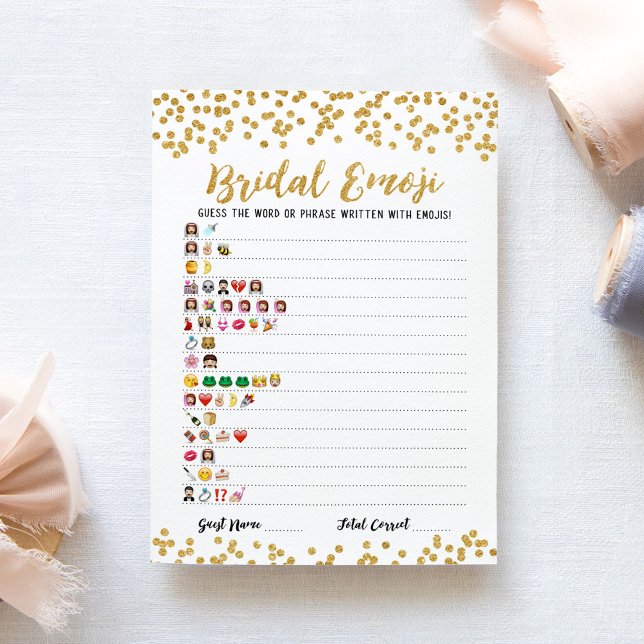 Bridal emoji game with Answers Brautparty Card Einladung (Von Creator hochgeladen)