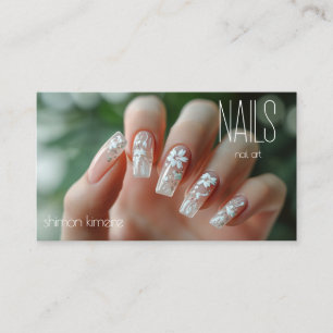 Bridal Floral Nail Art Maniküre Treue Visitenkarte