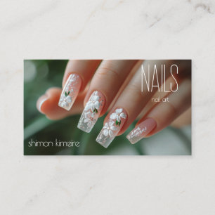Bridal Floral Nail Art Maniküre Treue Visitenkarte