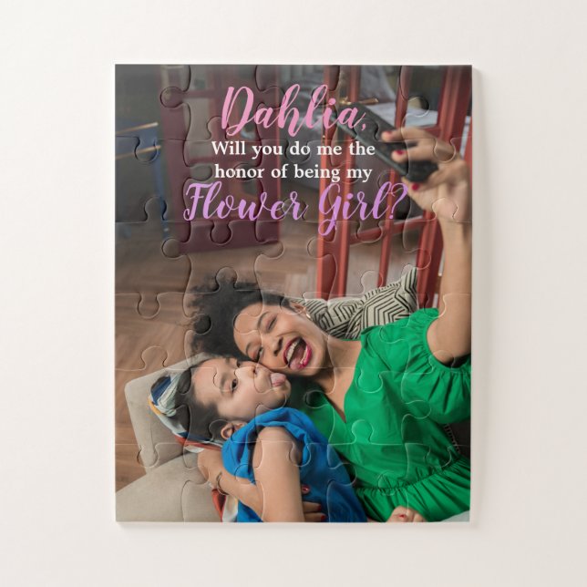 Bridal Flower Girl Vorschlag Foto Puzzle (Vertikal)