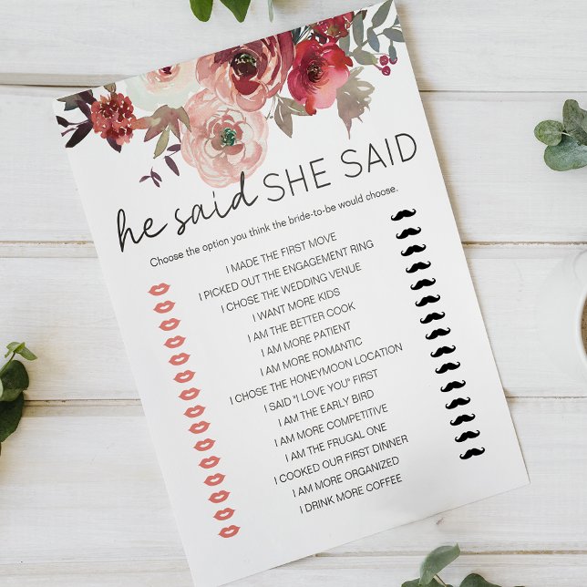 Bridal Game sagte, sie sagte Red Blush Floral Rose (Von Creator hochgeladen)