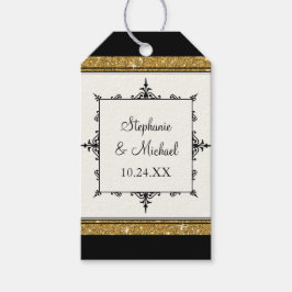 Bridal Gefallen Geschenk Tag Gold Ornament Glitzer Geschenkanhänger