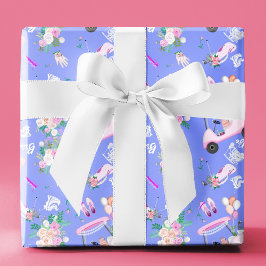 Bridal Golf Brautparty Nahtloses Muster Geschenkpapier