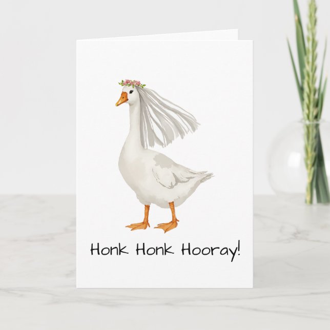 Bridal Goose Watercolor Verlobung Karte (Vorderseite)