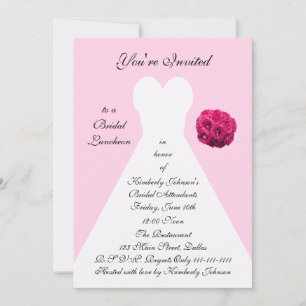 Bridal Gown Bridal Luncheon Einladung — Rosa