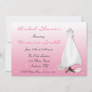 Bridal Gown Rosa Dusche Einladung