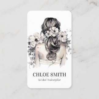 Bridal Hairstylist Hochzeitsspezialist Wasserfarbe Visitenkarte