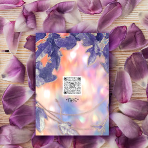 BRIDAL HOLOGRAPH MODERN LEAFS WREATH QR LOGO EINLADUNG