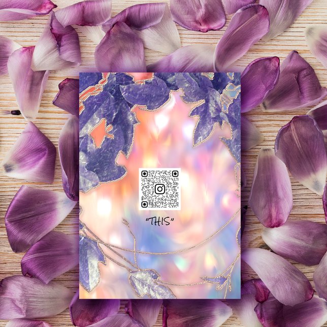 BRIDAL HOLOGRAPH MODERN LEAFS WREATH QR LOGO EINLADUNG (BRIDAL HOLOGRAPH MODERN LEAFS WREATH QR LOGO INVITATION)