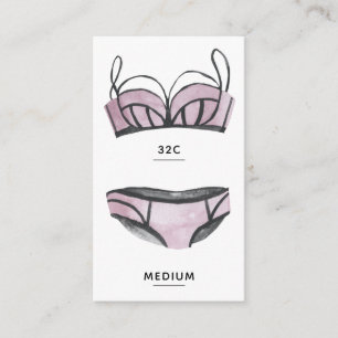 Bridal Lingerie Size Insert Card
