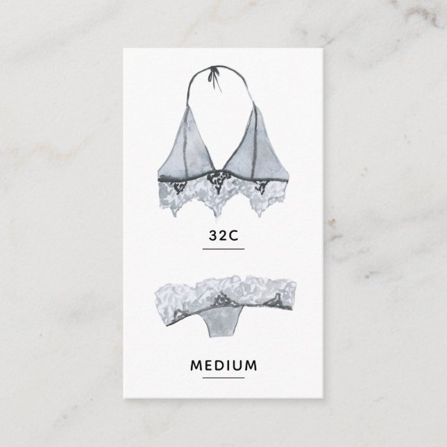 Bridal Lingerie Size Insert Card (Vorderseite)