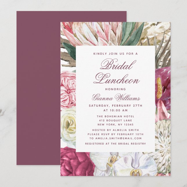 Bridal Luncheon Brautparty Einladung (Vorne/Hinten)