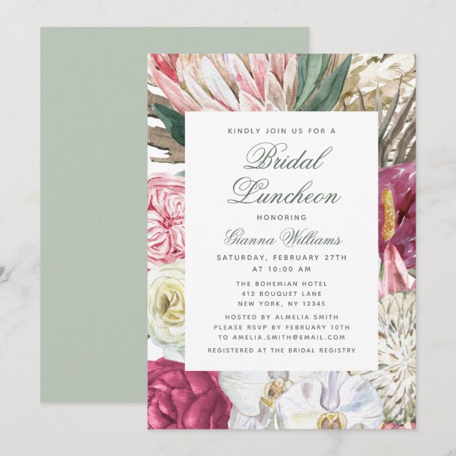 Bridal Luncheon Brautparty Einladung (Vorne/Hinten)
