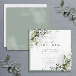 Bridal Luncheon Floral Dusty Blue Eucalyptus Einladung<br><div class="desc">Das elegante Dusty Blue Bridal Luncheon Floral Eukalyptus Invitation ist eine traditionelle Art zu feiern und danken Ihre Brautjungfrauen vor der Hochzeit für all die Hilfe, die sie Ihnen bei Ihrer Hochzeit gegeben haben. Dieses einladende Design besticht durch üppig graugrüne botanische Blätter und Eukalyptusblüten, die in hellblauem, grauem Grün mit...</div>